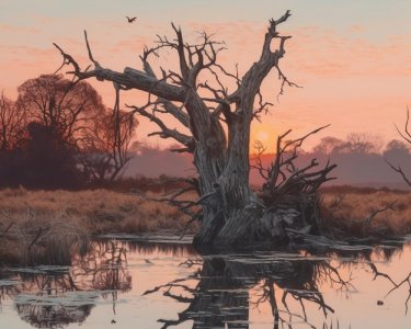 a-tree-in-a-marsh-with-a-bird-flying-over-it_900958-15238.jpg